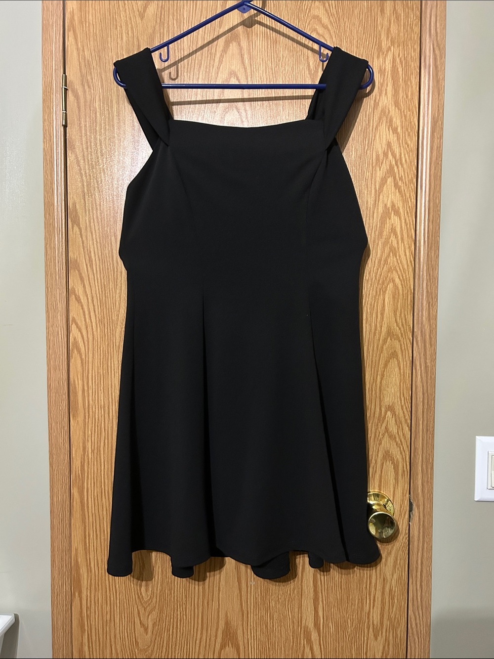 Classic Black Square-Neck Women's Dress